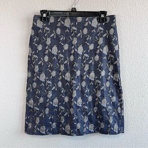 Vintage denim floral print skirt